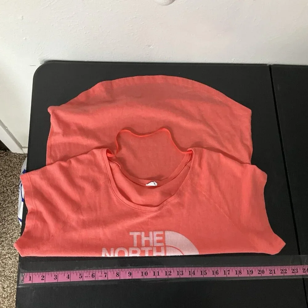 The North Face Womens Sz M Short Sleeve Shirt Orange Top Half Dome Logo‎ - Picture 7 of 10